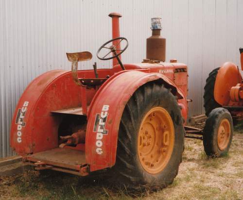 later model tractor, rear view