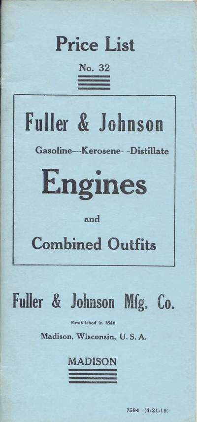 spoke flywheel F & J 2 HP Model "NB" Engine Instructions sheet 1930 reprint 
